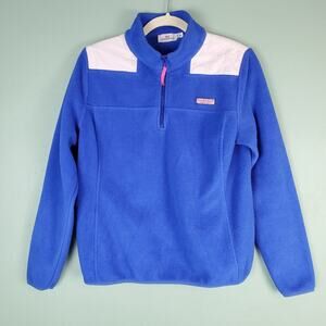Vineyard Vines Blue Fleece Shep Striped Pullover Size Medium